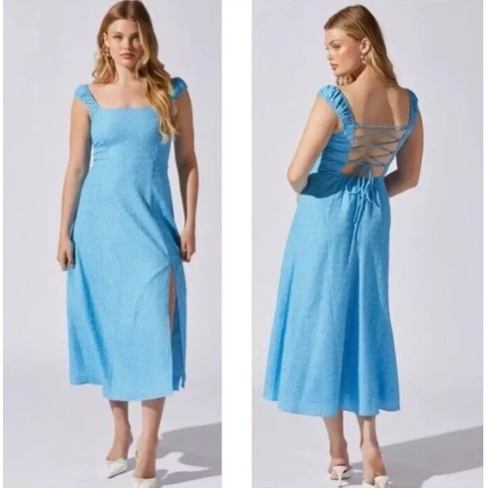 Astr The Label Crinkle Maxi Dress Size Medium Nwt